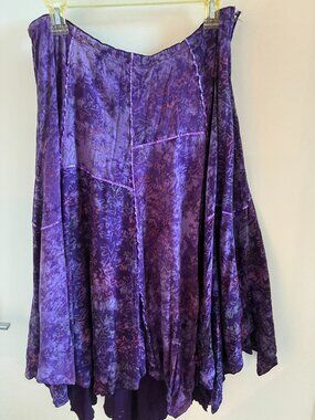 Large Full Purple Midi Patchwork Bohemian Skirt
